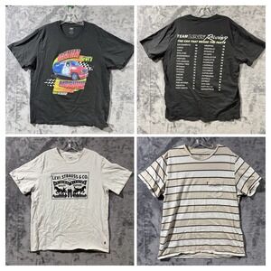Levis T-Shirts Graphic Print Short Sleeve 100% Cotton Men's Large Lot (3)